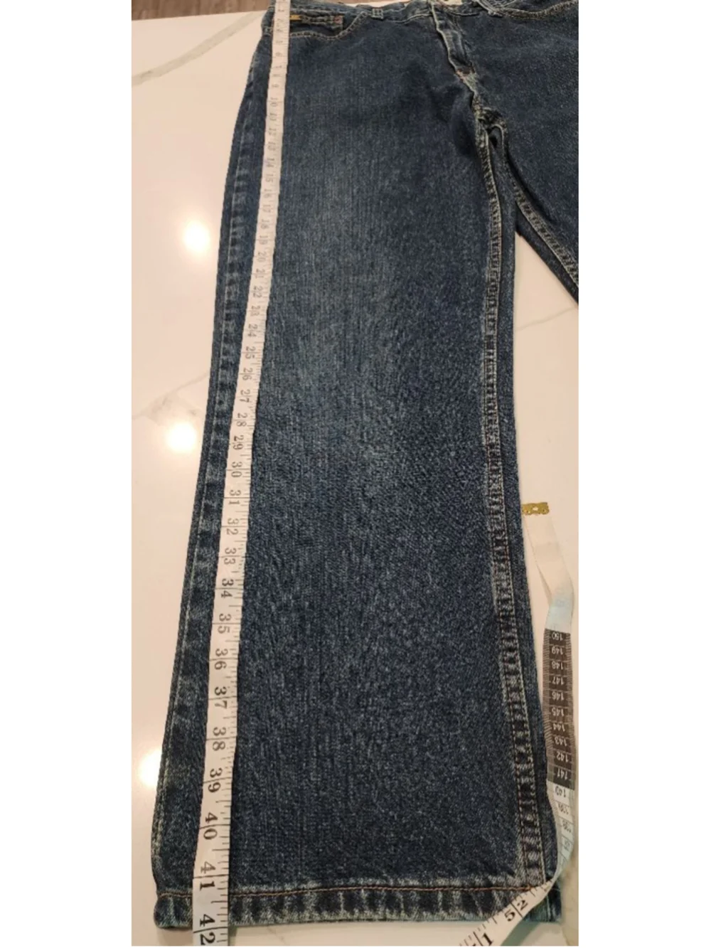Lee Men's Relaxed Straight Leg Jeans Blue Denim 100% Cotton 36x30 Classic Fit